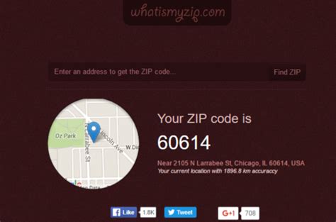 zip code for my address.